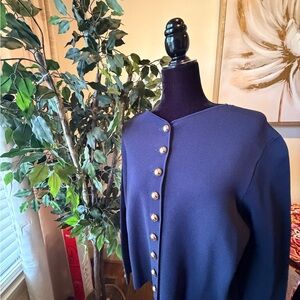 Zara Navy Blue Knitwear Jacket